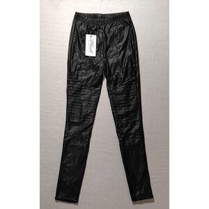 NWT REVOLVE PLUSH APPAREL XS FAUX LEATHER MOTO LEGGINGS WOMENS